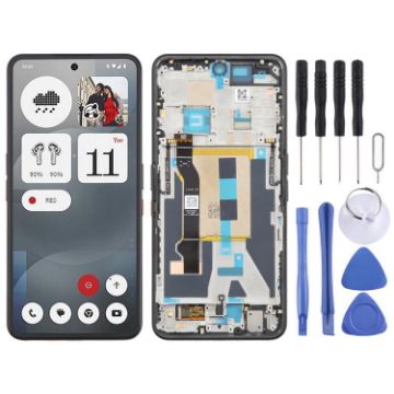 Nothing Phone 3a A059 AMOLED LCD Screen with Frame (Black) - 1