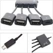 18cm Micro USB OTG 4-Port Hub Cable for Various Smartphones (Black) - 3