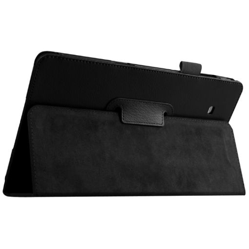 Litchi Texture Leather Case with Holder for Galaxy Tab E 9.6 Black - 1