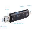 3 in 1 TF USB to Micro USB Type-C Card Reader OTG Adapter Black - 5
