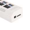 7 Port USB 3.0 Hub, 5Gbps, Plug & Play, Supports 1TB (White) - 4