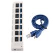 7 Port USB 3.0 Hub, 5Gbps, Plug & Play, Supports 1TB (White) - 5