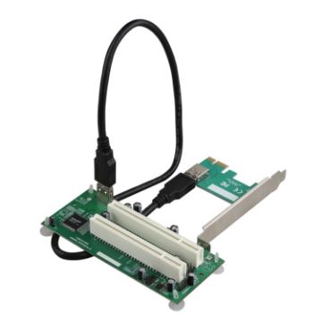 Dual PCI Slot Adapter with USB 3.0 PCIe Expansion Card - 1
