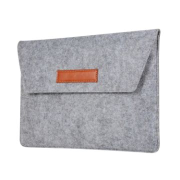 15" Grey Felt Liner Notebook Protective Cover Bag - 1