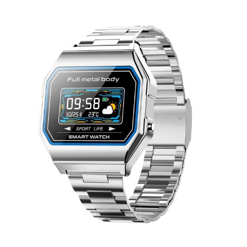 KW18 IP67 Smart Watch 0.96" Color Screen Steel Band (Silver) - 1