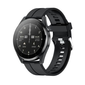 T3 IP68 Smart Watch 1.36" Color Screen Silicone Band (Black) - 1