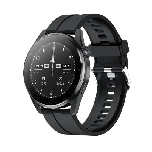 T3 IP68 Smart Watch 1.36" Color Screen Silicone Band (Black) - 1