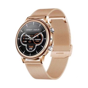 CF85 Gold 1.32" Color Screen Smart Watch with Steel Watchband - 1