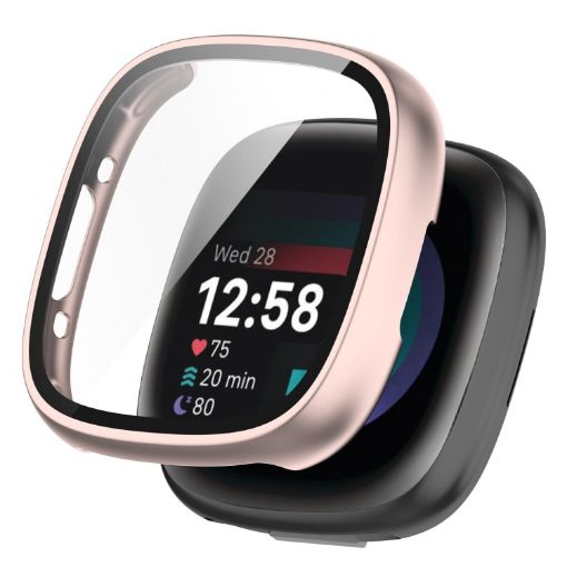 Fitbit Versa 4 PC+ Film Protective Case - Rose Gold - 1