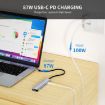 JUNSUNMAY 6 in 1 USB-C Hub: 4K HDMI, PD Charge, SD/TF Reader - 6