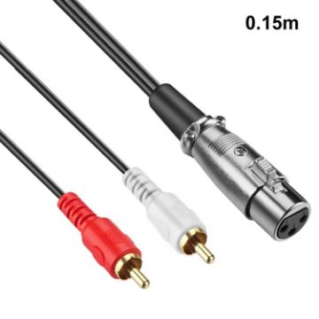 JUNSUNMAY RCA Male to XLR Female Audio Cable, 0.15m Length - 1