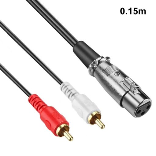 JUNSUNMAY RCA Male to XLR Female Audio Cable, 0.15m Length - 1
