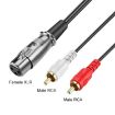JUNSUNMAY 1.5m 2 RCA Male to XLR Female Audio Cable - 3