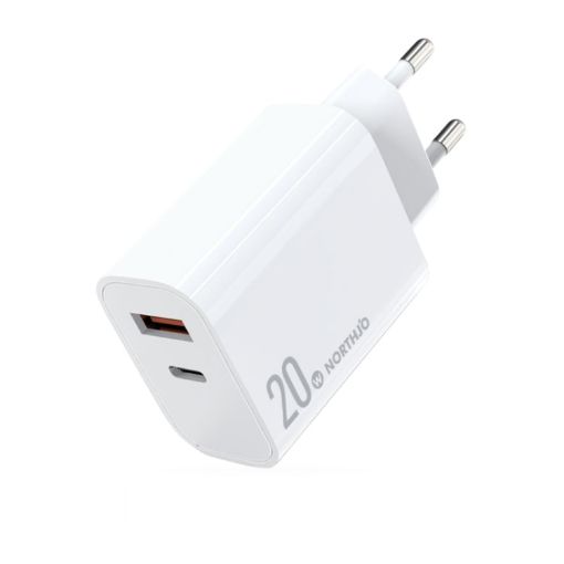 NORTHJO NOPD2002 PD20W USB-C + QC 3.0 Dual Fast Charger (White) - 1