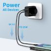 NORTHJO NOPD2502 25W USB-C + QC 3.0 Dual Fast Charger EU Plug Black - 2