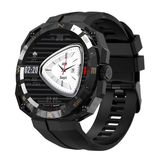 E25 Smart Watch 1.43" Color, Heart Rate/Blood Pressure Monitoring, Black - 1
