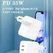 35W Dual Port PD3.0 USB-C Charger for iPhone/iPad, US Plug - 3