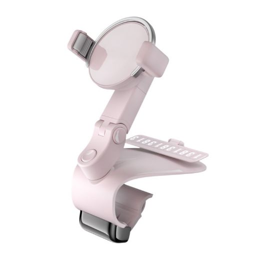 Pink 088 Car Dashboard Phone Holder with 360 Rotation & Parking - 1