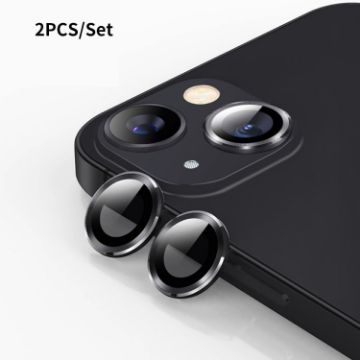 iPhone 15/15 Plus ENKAY 9H Rear Lens Tempered Glass (Black) - 1