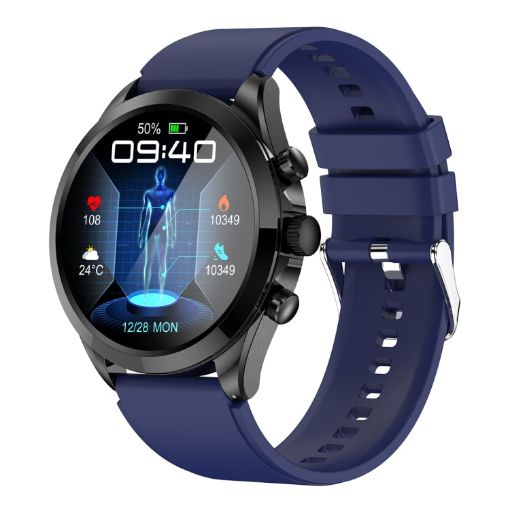 ET440 Smart Watch: Heart Rate/Blood Monitoring, 1.39" Screen, Blue - 1