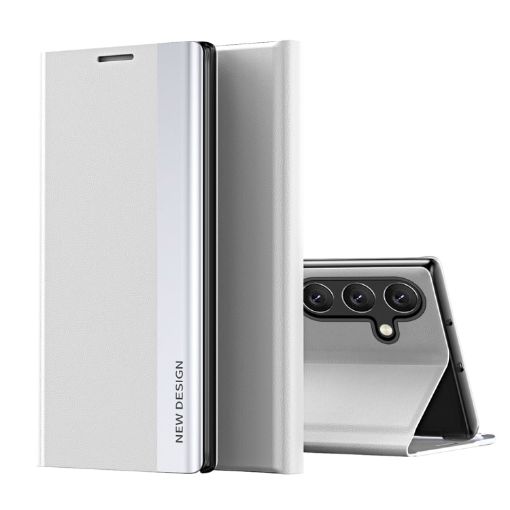 Samsung Galaxy A56 5G Electroplated Leather Phone Case (White) - 1
