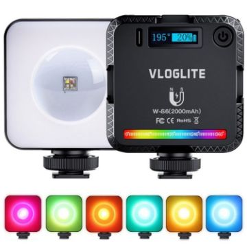 VLOGLITE W-S6 RGB LED Sunset Atmosphere Magnetic Mini Camera Light - 1
