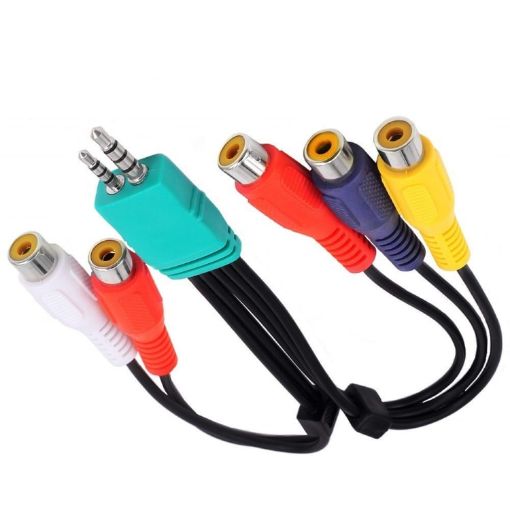 JUNSUNMAY 0.3m 3.5mm/2.5mm to 5xRCA AV Cable for Samsung TV - 1