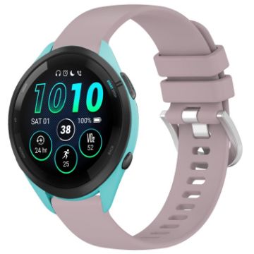 Garmin Forerunner 265S Silicone Watch Band, Purple, Silver Buckle - 1