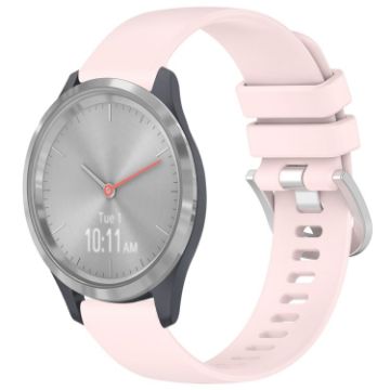 Garmin Vivomove 3S Pink Silicone Watch Band with Silver Buckle - 1