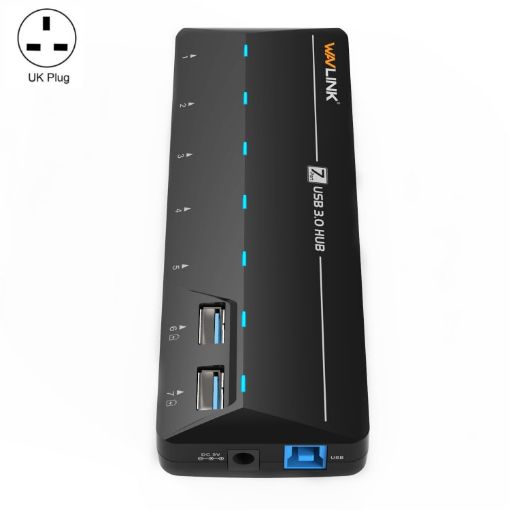 WAVLINK WL-UH3073D USB3.0 Hub 7-Port Docking Station UK Plug - 1