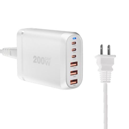 GaN PD100W Multi Port Laptop Adapter, US Plug, White - 1