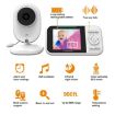 2-Way Voice Baby Monitor with Temperature Detection, 2.8" LCD Display - 2