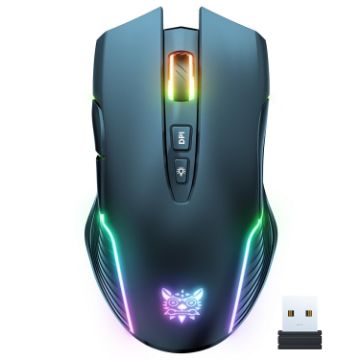 ONIKUMA CW905 Wireless Mouse with RGB Lighting, 2.4G - Black - 1