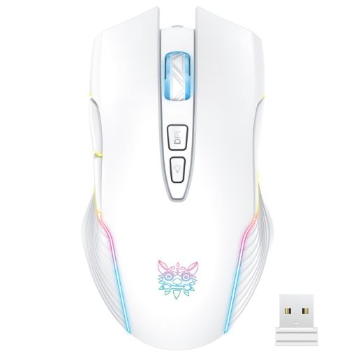 ONIKUMA CW905 Wireless Mouse 2.4G RGB Lighting Grey White - 1