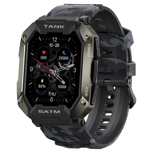 TANK M1 1.72" TFT Smart Watch, Sleep & Heart Rate Monitor, Camouflage - 1