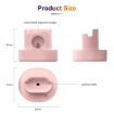 3 In 1 Pink Silicone Charging Holder for iPhone/iWatch/AirPods A001 - 2