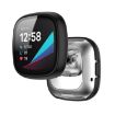 Fitbit Versa 3/Sense Frosted PC + Temp Glass Watch Case (Black) - 2