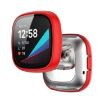 Frosted PC + Tempered Glass Watch Case for Fitbit Versa 3/Sense (Red) - 4