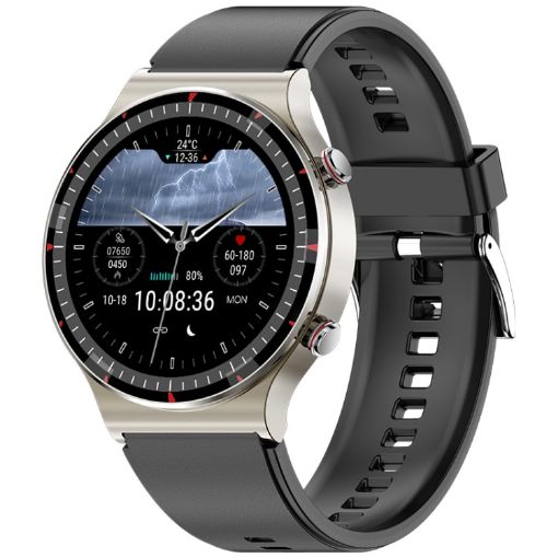 G08 1.3" TFT Smart Watch: ECG & Menstrual Reminder, Silver TPU Strap - 1