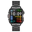 QX11 1.96" Smart Watch Steel Strap Bluetooth Call (Black) - 1