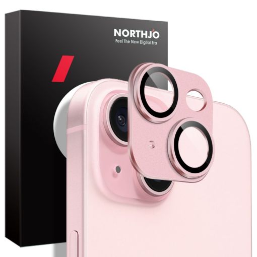 iPhone 15/15 Plus NORTHJO Pink Matte Camera Lens Protector - 1