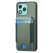 For Honor 400 Lite Green Carbon Fiber Flip Wallet Phone Case - 2