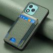 For Honor 400 Lite Green Carbon Fiber Flip Wallet Phone Case - 6