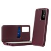Galaxy S25+ 5G Red Leather Case with Card Slot & Smart View Window - 1