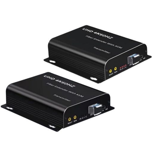 Dual Fiber LC Interface KVM HDMI Extender, EU Plug - 1