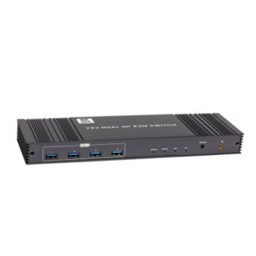 K10-2 USB 3.0 Dual DP 8K KVM Switch for 2 PCs/Monitors, US Plug - 1
