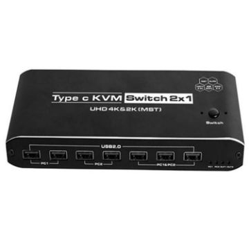K9 2 In 1 HDMI Dual Display Adapter for Mac USB C KVM Switch - 1