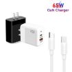 PD41 GaN PD 45W Charger + USB, Type-C Cable, US Plug (Black) - 3