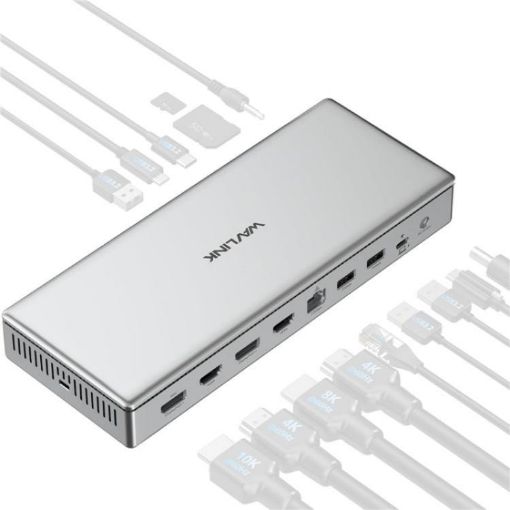 WAVLINK USB-C Displaylink Docking Station Quad Display (UK Plug) - 1