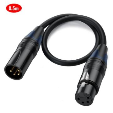 JUNSUNMAY 0.5m 4 Pin XLR Male to Female Audio Adapter Cable - 1